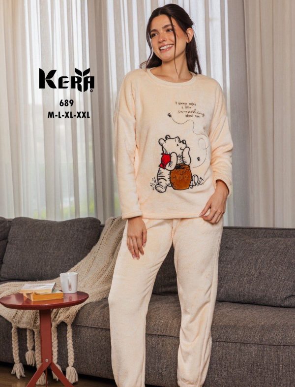 winter pajama featured with a teddy print from kera 689 HUNNY | Pyjamty