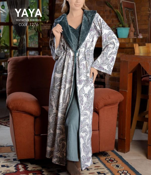 winter robe set featuring with a unique Soft lining from yaya 1276 | Pyjamty